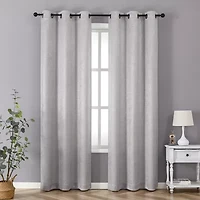 Regal Home Pascal Grommet Top Energy Saving Embossed Blackout Set of 2 Curtain Panel