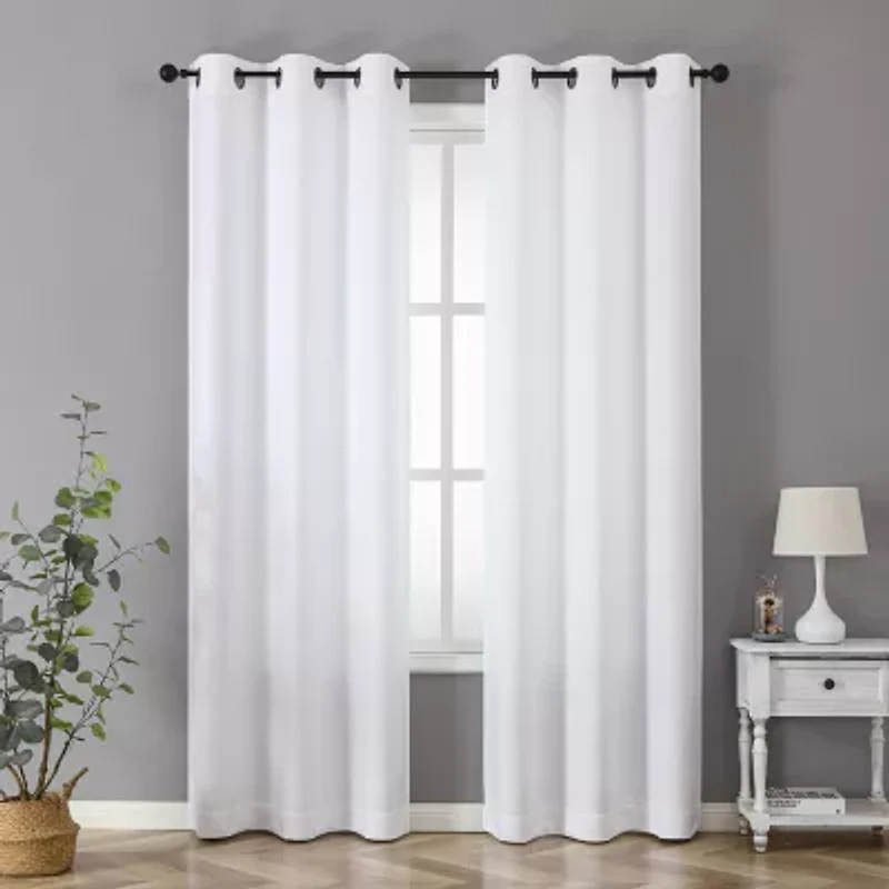Regal Home Pascal Grommet Top Energy Saving Embossed Blackout Set of 2 Curtain Panel