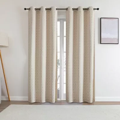Regal Home Tobias Grommet Top Energy Saving Embossed Blackout Set of 2 Curtain Panel
