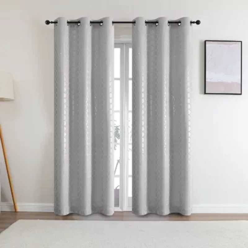Regal Home Tobias Grommet Top Energy Saving Embossed Blackout Set of 2 Curtain Panel