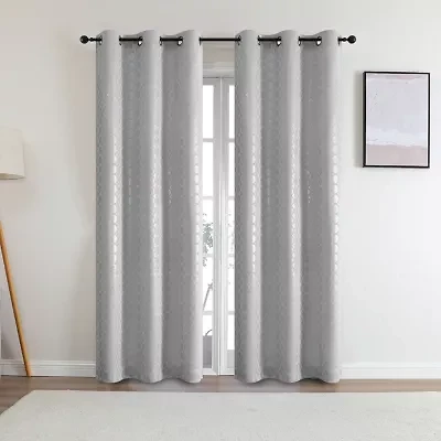 Regal Home Tobias Grommet Top Energy Saving Embossed Blackout Set of 2 Curtain Panel