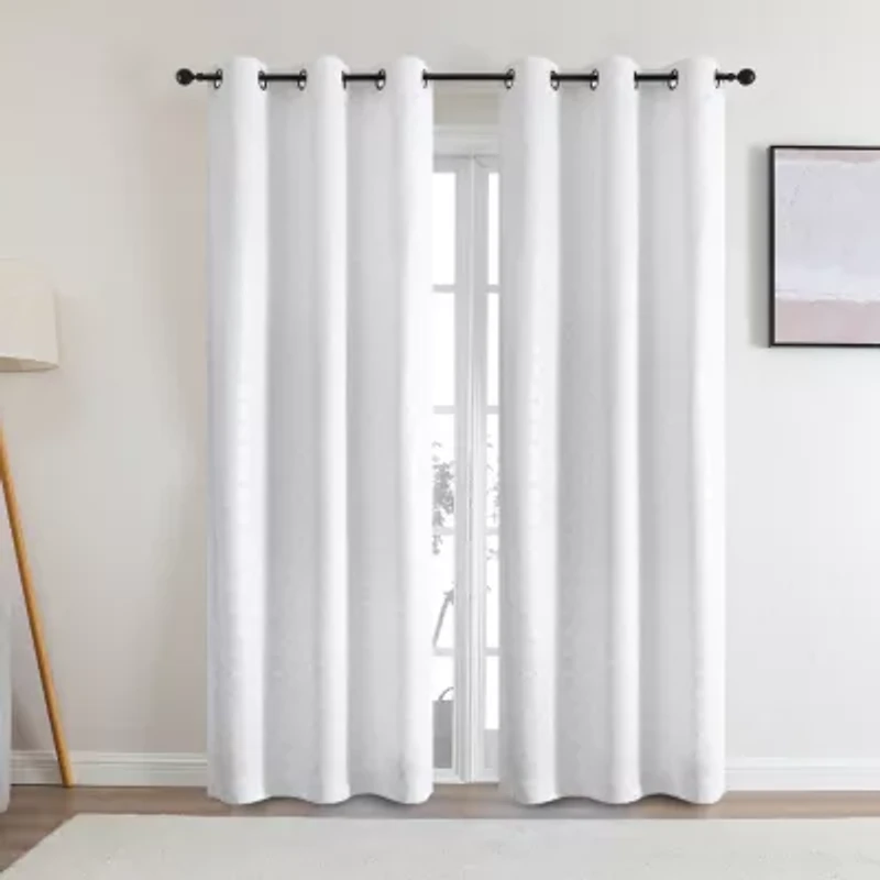 Regal Home Tobias Grommet Top Energy Saving Embossed Blackout Set of 2 Curtain Panel