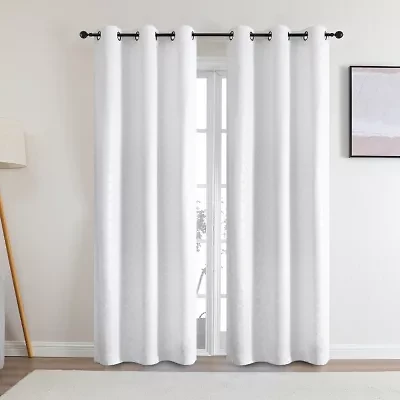 Regal Home Tobias Grommet Top Energy Saving Embossed Blackout Set of 2 Curtain Panel