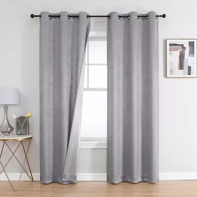 Regal Home Ripple Grommet Top Energy Saving Embossed Blackout Set of 2 Curtain Panel