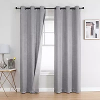 Regal Home Ripple Grommet Top Energy Saving Embossed Blackout Set of 2 Curtain Panel