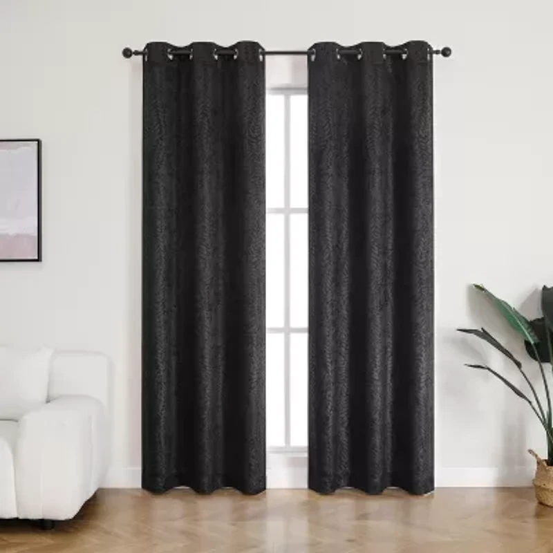 Regal Home Joelle Embossed Grommet Top Energy Saving Blackout Set of 2 Curtain Panel