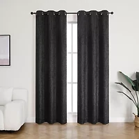 Regal Home Joelle Embossed Grommet Top Energy Saving Blackout Set of 2 Curtain Panel