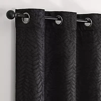 Regal Home Joelle Embossed Grommet Top Energy Saving Blackout Set of 2 Curtain Panel