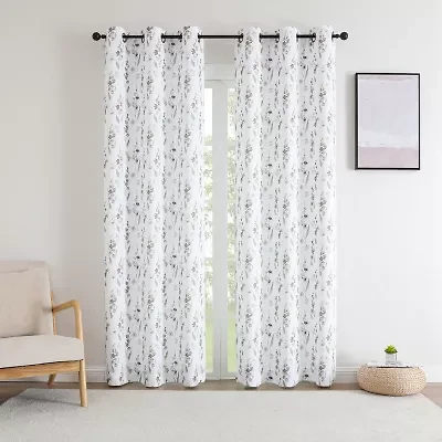 Regal Home Isla Printed Grommet Top Energy Saving Blackout Set of 2 Curtain Panel