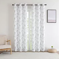 Regal Home Isla Printed Grommet Top Energy Saving Blackout Set of 2 Curtain Panel