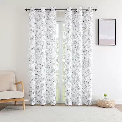 Regal Home Kelvis Printed Grommet Top Energy Saving Blackout Set of 2 Curtain Panel