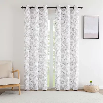 Regal Home Kelvis Printed Grommet Top Energy Saving Blackout Set of 2 Curtain Panel