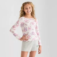 Little & Big Kid Girls Crew Neck Long Sleeve Americana Hello Kitty T-Shirt