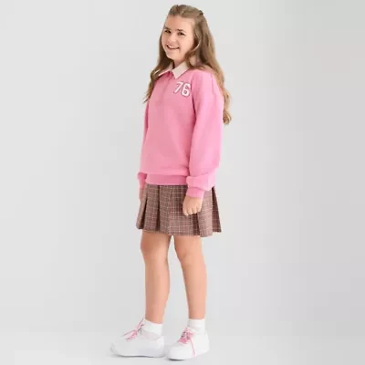 Thereabouts Little & Big Kid Girls Long Sleeve Casual Quarter-Zip Pullover
