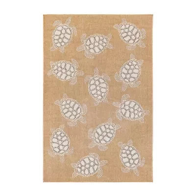 Liora Manne Sea Turtles Animal Indoor Outdoor Rectangular Accent Rug