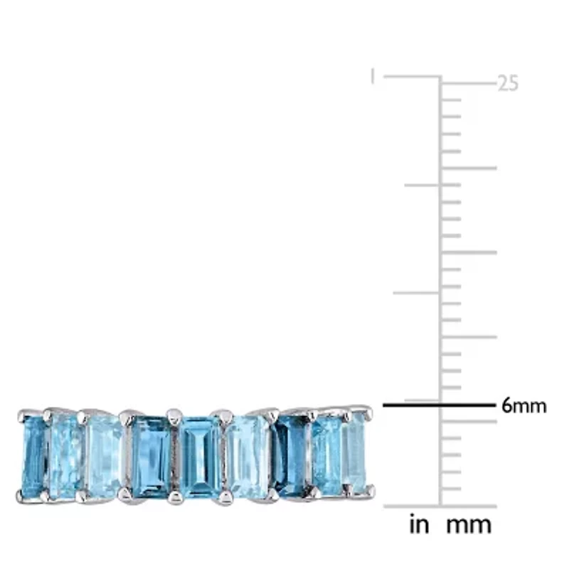 Womens Genuine Blue Sterling Silver Stackable Ring