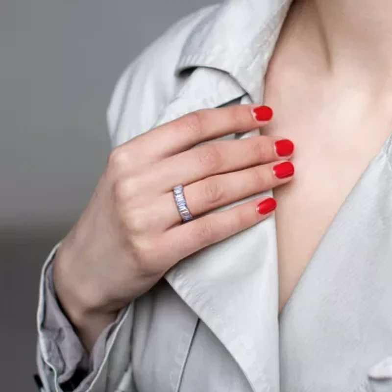 Womens Genuine Blue Sterling Silver Stackable Ring
