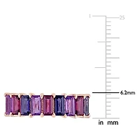 Womens Genuine Multi Color 18K Rose Gold Over Silver Stackable Ring