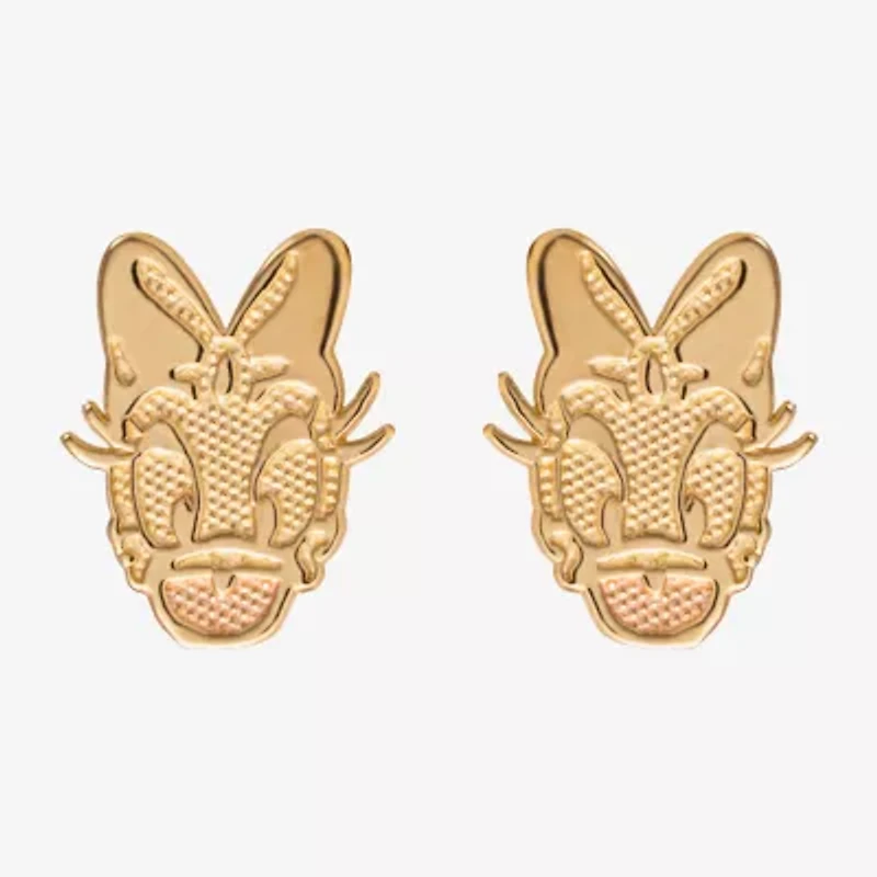 14K Gold 10.1mm Daisy Duck Mickey and Friends Mickey Mouse Clubhouse Stud Earrings