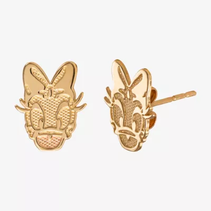 14K Gold 10.1mm Daisy Duck Mickey and Friends Mickey Mouse Clubhouse Stud Earrings