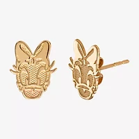 14K Gold 10.1mm Daisy Duck Mickey and Friends Mickey Mouse Clubhouse Stud Earrings