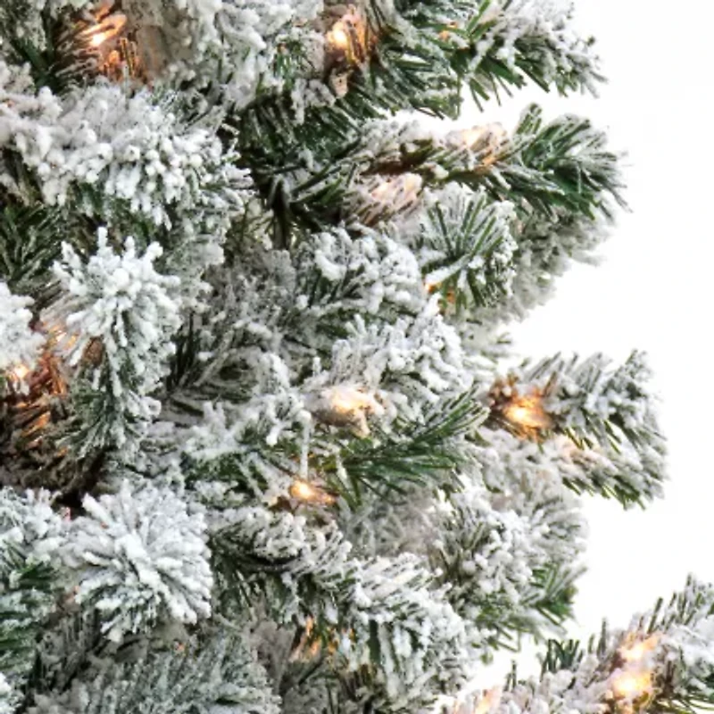 National Tree Co. 7.5ft Pre-Lit Frosted Spruce Flocked Christmas Tree