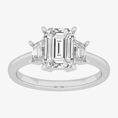 G-H / Si1-Si2) Womens CT. T.W. Lab Grown White Diamond 14K Gold 3-Stone Engagement Ring