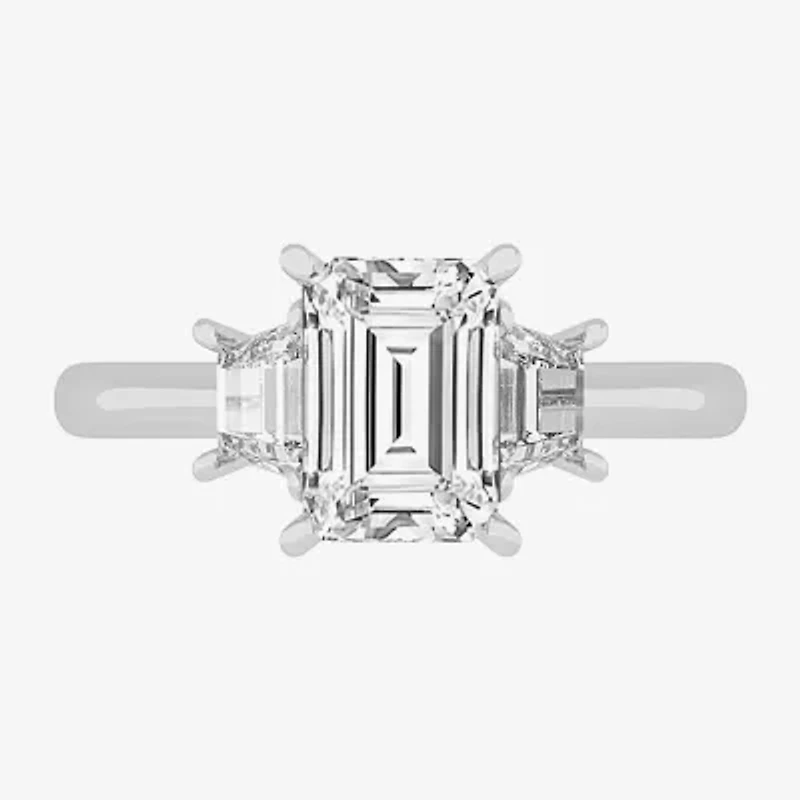 G-H / Si1-Si2) Womens CT. T.W. Lab Grown White Diamond 14K Gold 3-Stone Engagement Ring