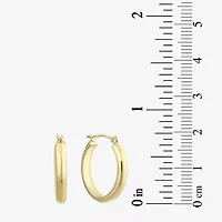 14K Gold Thick Hoop Earrings 