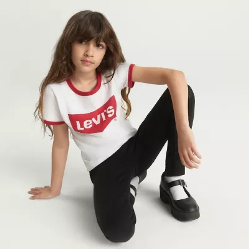 Levi's® Retro Ringer Big Kid Girls Round Neck Short Sleeve Regular Fit Graphic T-Shirt