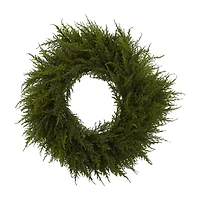 Nearly Natural 24in Cedar Wreath