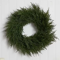 Nearly Natural 24in Cedar Wreath