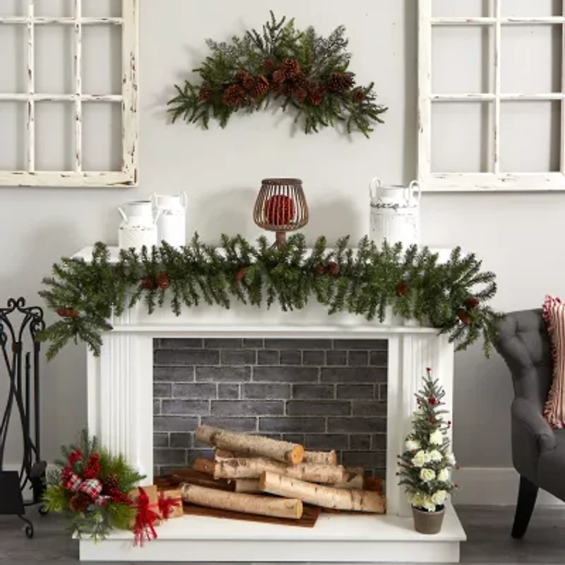 Nearly Natural 28in Teardrop Indoor Christmas Swag