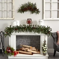 Nearly Natural 28in Teardrop Indoor Christmas Swag