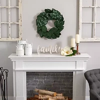 Nearly Natural 24in Magnolia Wreath