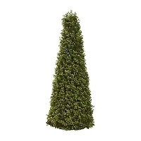 Nearly Natural 39in Boxwood Cone With Lights 3 1/2 Foot Pre-Lit Christmas Tree