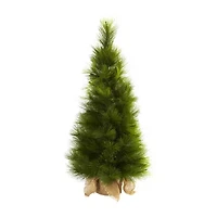 Nearly Natural 3ft Burlap Bag 3 Foot Pre-Lit Christmas Tree