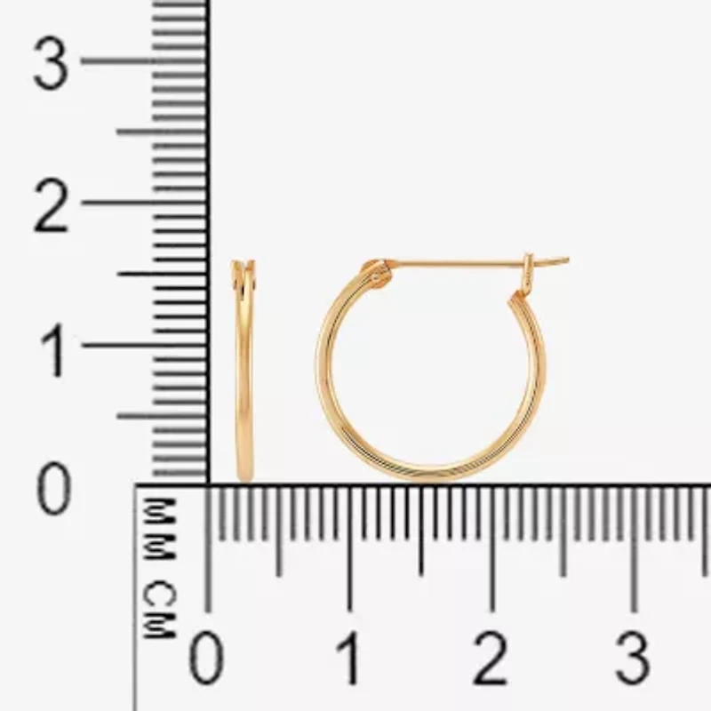 Womens 14K Gold 16mm Round Hoop Earrings