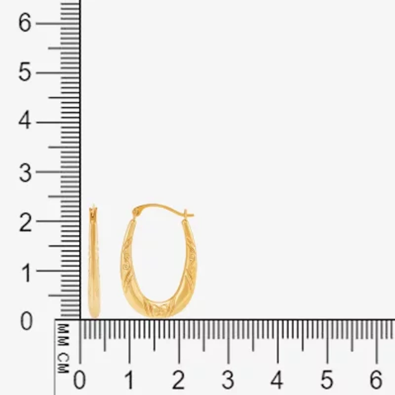 Womens 14K Gold 15.8mm Round Hoop Earrings