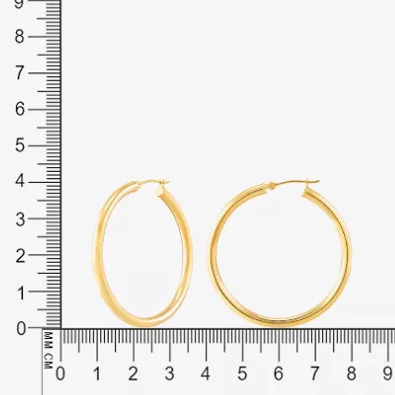 Womens 14K Gold 40mm Round Hoop Earrings
