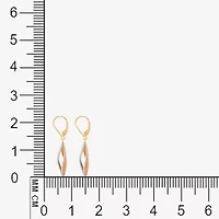 Made in Italy Womens 14K Tri-Color Gold Drop Earrings