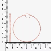 Made in Italy Womens 10K White Gold 60mm Round Hoop Earrings