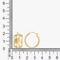 Womens 10K Gold 22mm Round Hoop Earrings
