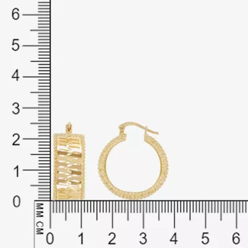 Made in Italy Womens 14K Gold 25.3mm Round Hoop Earrings