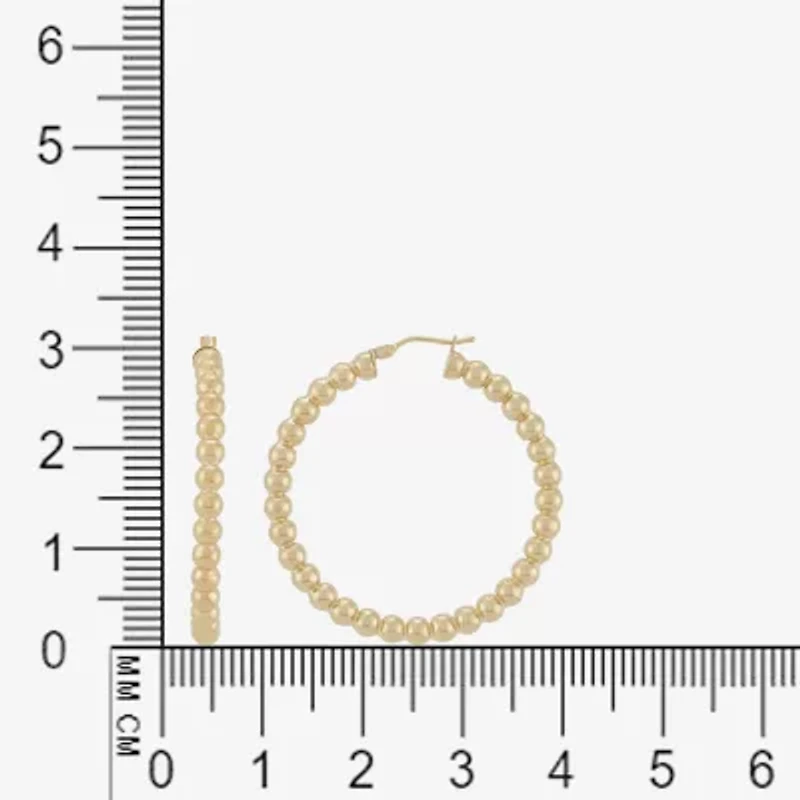 Made in Italy Womens 14K Gold 30mm Round Hoop Earrings