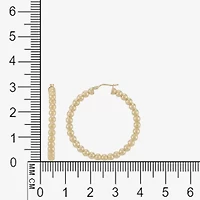 Made in Italy Womens 14K Gold 30mm Round Hoop Earrings