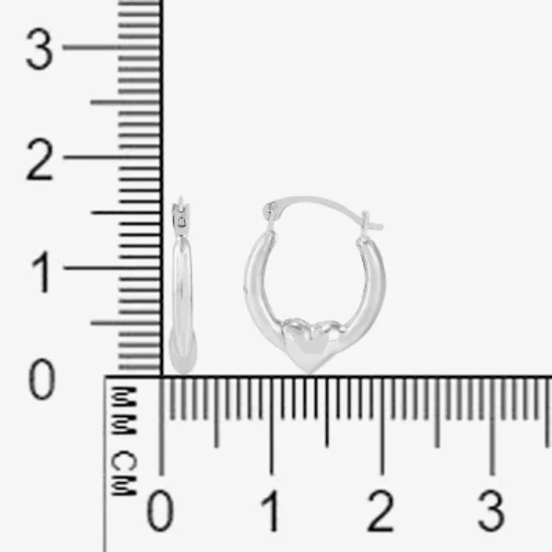 Womens 14K Gold 16.5mm Heart Hoop Earrings