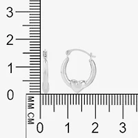 Womens 14K Gold 16.5mm Heart Hoop Earrings