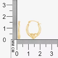 Womens 14K Gold 16.5mm Heart Hoop Earrings