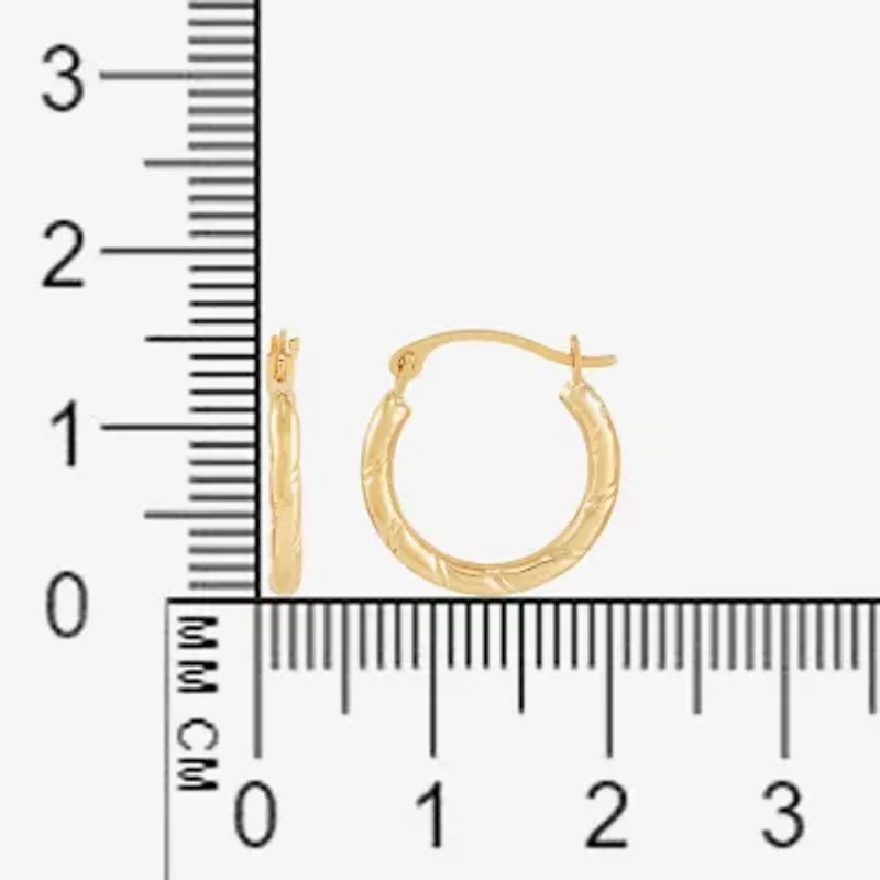 Womens 14K Gold 15.4mm Hoop Earrings